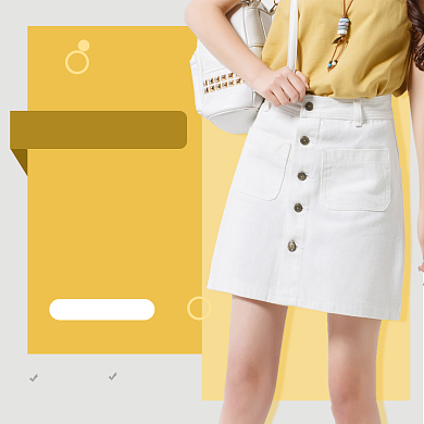 秋季新品女装短裙淘宝主图直通车模板背景