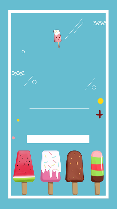 夏季冰棍创意蓝色简约时尚宣传海报背景