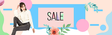 秋季新品小清新简约促销banner背景