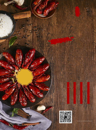 小龙虾美食印刷海报模板背景