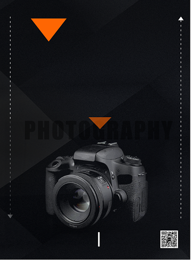 黑色时尚扁平化摄影艺术培训宣传海报背景