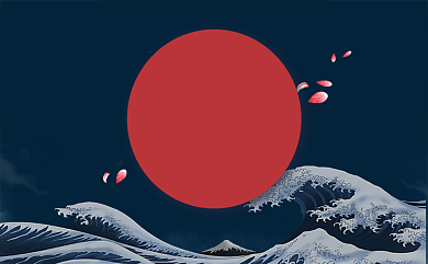 时尚金边海浪商务名片背景