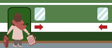 春节回家卡通手绘手机首图背景