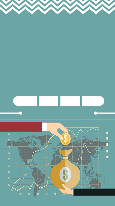 金融理财简约蓝色扁平化宣传海报背景