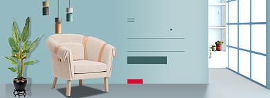 简约立体家具促销banner背景