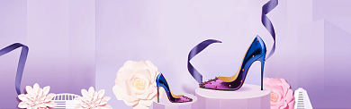 紫色格调优雅女鞋电商banner背景