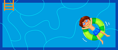 创意卡通游泳池游泳健身微信公众号素材图片背景