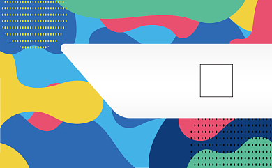 蓝色底粉黄色块艺术感印刷名片背景