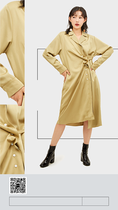 撞色时尚简约服装换新促销手机海报背景