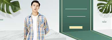 清新春季新风尚男装优惠banner背景