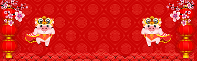 红色喜庆年终促销电商banner背景