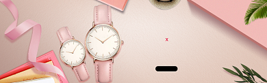 粉色优雅手表春季焕新淘宝banner背景