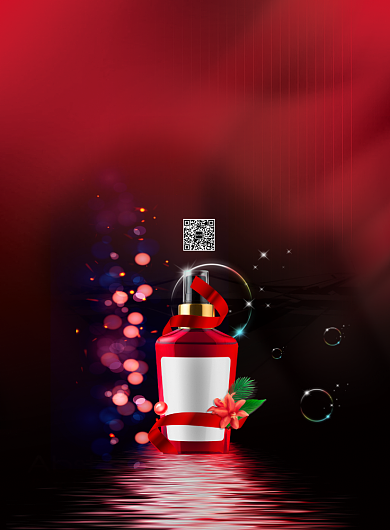 红色大气补水化妆品广告印刷海报模板背景