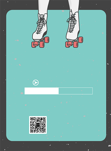 卡通时尚滑冰鞋促销印刷海报背景