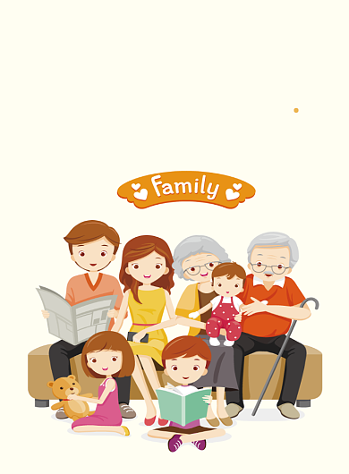 世界人口日家庭成员上升海报背景