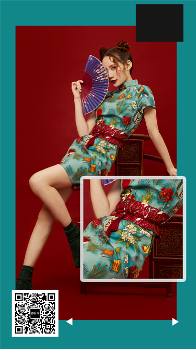 古风女装上新季疯狂抢购海报背景