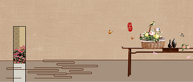 文艺淡雅新中式房地产广告微信公众号素材图片背景