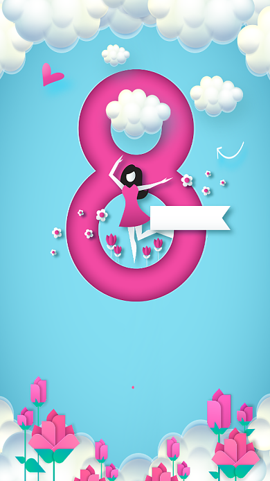 简约清新女神节女王节手机海报背景