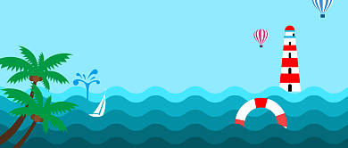 清凉夏日高温来袭海岛出行公众号首图背景