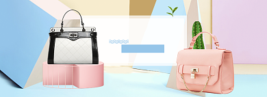 清新春季新风尚女包打折banner背景