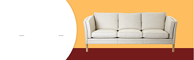 黄红色家具家居爆款沙发促销banner背景