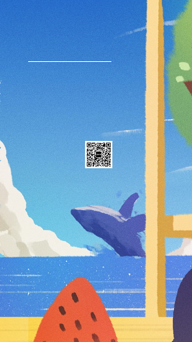 插画你好夏天每日一签手机海报背景