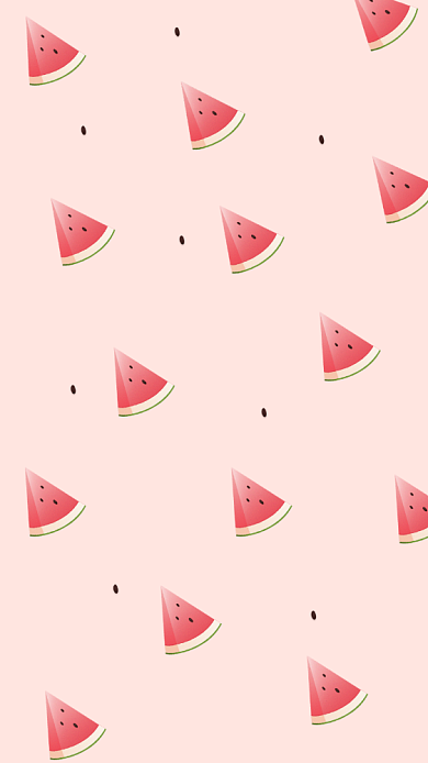 西瓜插画手机壁纸背景