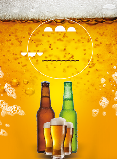 创意黄色啤酒海报背景