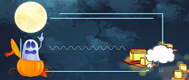 万圣节卡通手绘手机首图背景