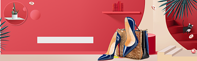女鞋大促简约大气海报banner背景