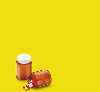 药瓶黄色你有药啊简约朋友圈封面背景