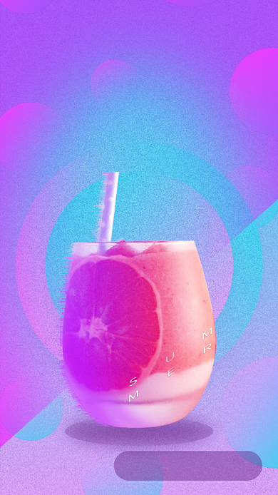 夏天你好清爽一夏波普风橙汁海报手机海报背景