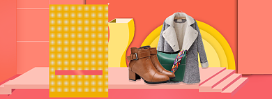 粉色清新年货节女装促销banner背景