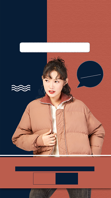 冬季上新服饰促销手机海报背景