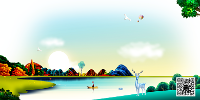 创意保护环境风景展板背景