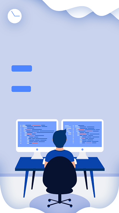 蓝色创意招聘手机海报背景