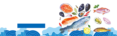 蓝色国庆美食冰鲜海鲜促销banner背景