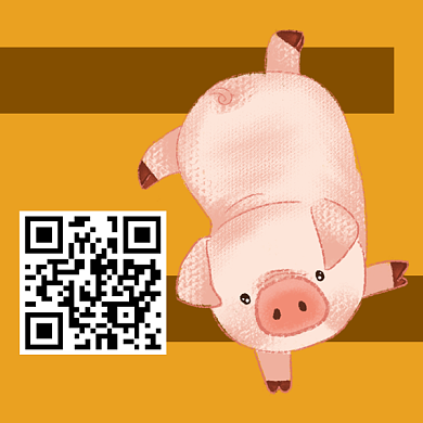 2019猪年卡通二维码背景