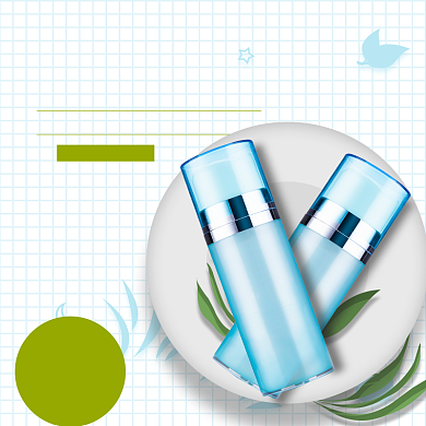 绿色清新护肤品主图直通车背景