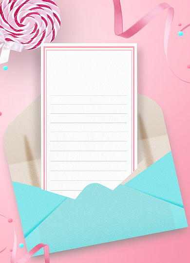 牵挂小清新粉色信纸背景