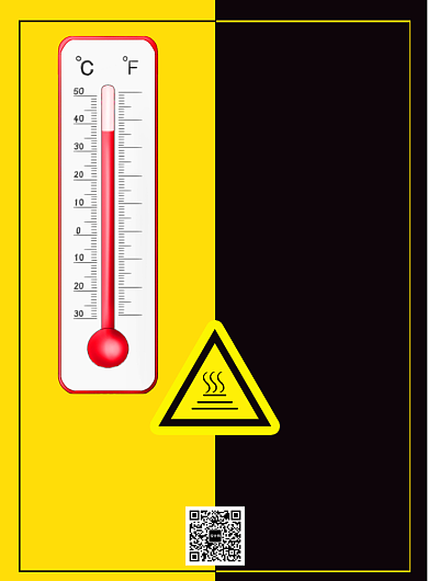 黄黑色高温预警印刷海报背景