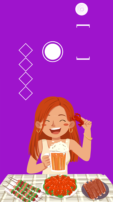 烧烤配啤酒放纵这一夏手机海报背景