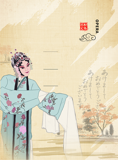 中国风京剧宣传印刷海报背景