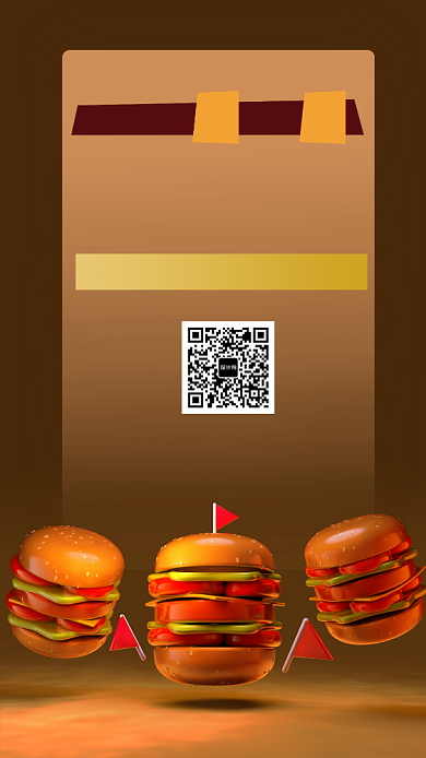 创意立体汉堡美食促销手机海报背景