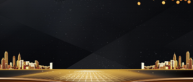 金色黑色大气建筑房地产广告微信公众号素材图片背景