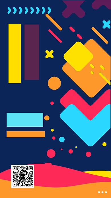 夏季促销孟菲斯手机宣传活动海报背景