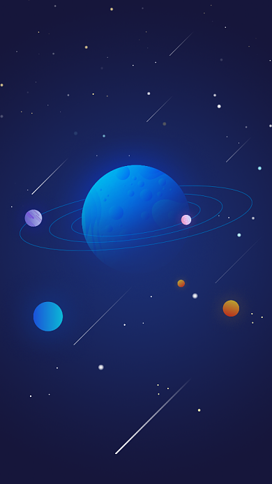 星空插画手机壁纸背景