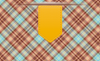 黄色纺织布艺格子清新印刷名片背景