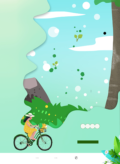 春季去踏青旅行绿色小清新卡通印刷海报背景