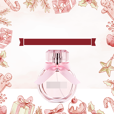 粉色手绘圣诞送礼香水直通车背景